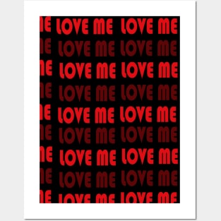 love me pattern Posters and Art